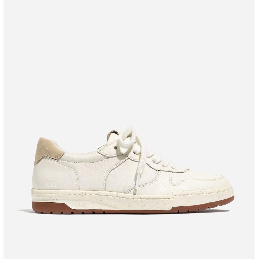 Madewell MWL Court Shoes Sz 7.5 White Leather Low Top Sneakers Tennis‎ Preppy